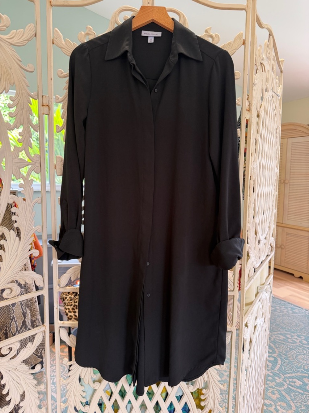 Prologue Black Long-Sleeve Shirt Dress